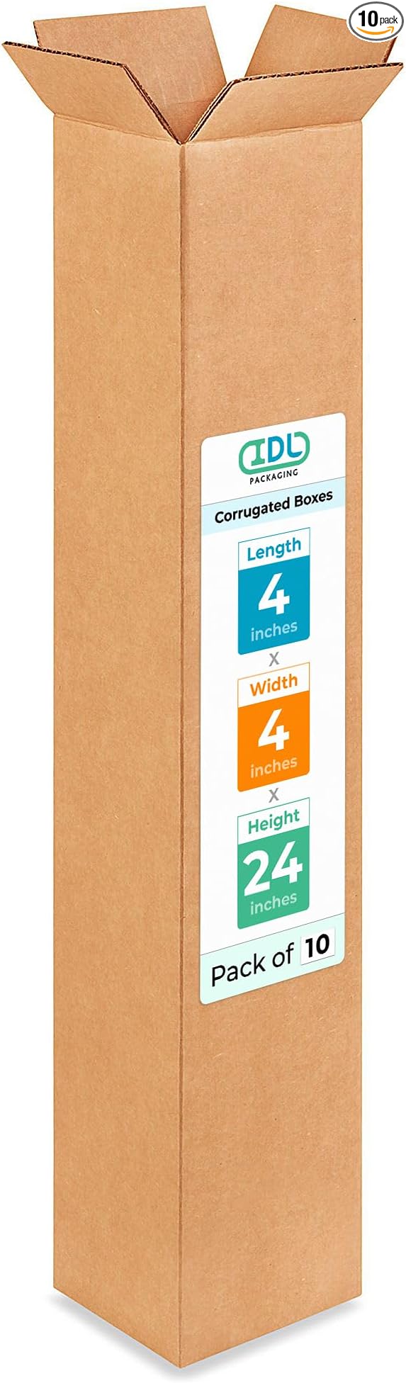 Tall Moving & Shipping Boxes 4x4x24 inches by IDLPackaging
