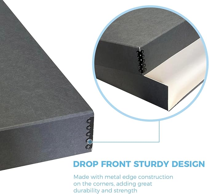 Lineco Museum Archival Storage Box, 20.75x24.75x3 in. Drop Front Design. - Image 5