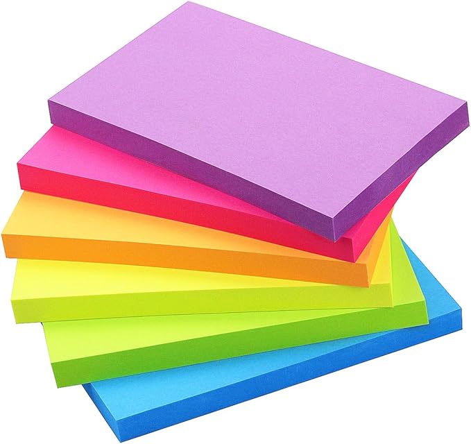 Early Buy Sticky Notes 6 Bright Color 6 Pads Self-Stick Notes 3 in x 5 in - Image 3