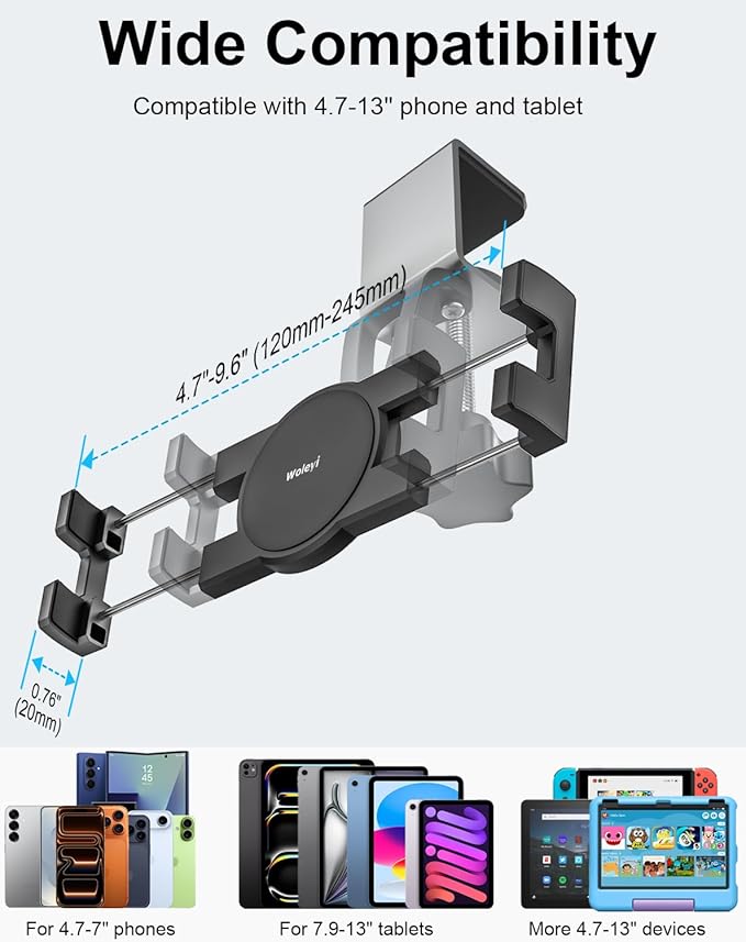 woleyi Kitchen Cabinet Tablet Mount, Easy-Install Under Cabinet Tablet Holder - Image 5