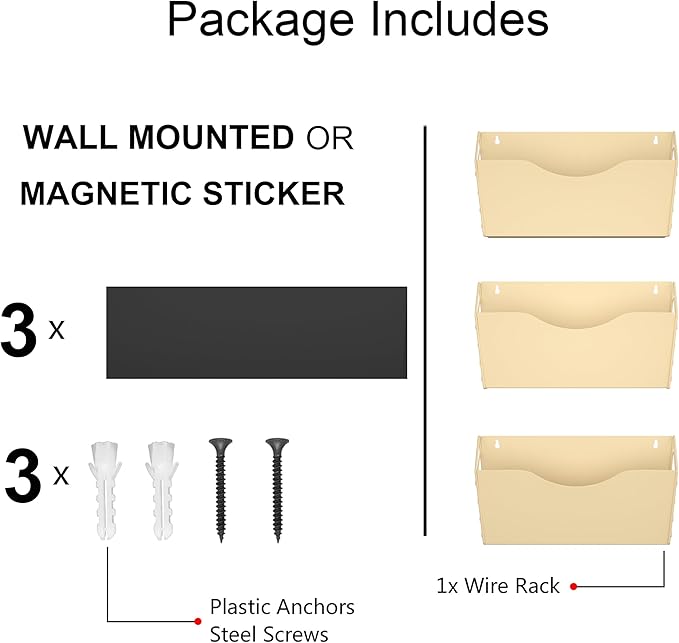3 Pockets Magnetic File Holder for File Cabinets, Refrigerator, Magnetic Paper - Image 5