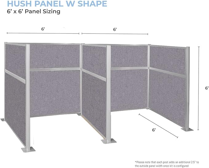 Versare Hush Panel Cubicle Kit | Workstation Partition Walls | Sound Dampening - Image 5