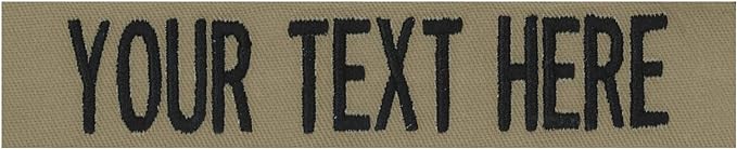 Custom Uniform Name Tapes Solid Colors. Coyote Tan Fabric, 4 Inch Hook Fastener by NORTHERNSAFARI