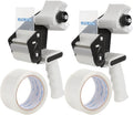 JARLINK 2 Pack Packing Tape Dispenser Gun | 2in Side Loading Lightweight Industrial Dispenser, Includes 2 Tape Rolls for Shipping, Moving and Box Sealing