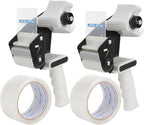 JARLINK 2 Pack Packing Tape Dispenser Gun | 2in Side Loading Lightweight Industrial Dispenser, Includes 2 Tape Rolls for Shipping, Moving and Box Sealing
