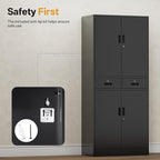TaskStorz Metal Storage Cabinet, Lockable File Steel Cabinet - Image 9