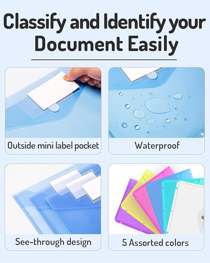 Forvencer Binder Pocket, 4X Regular Capacity, 10 Pack Super Heavyweight Plastic - Image 6
