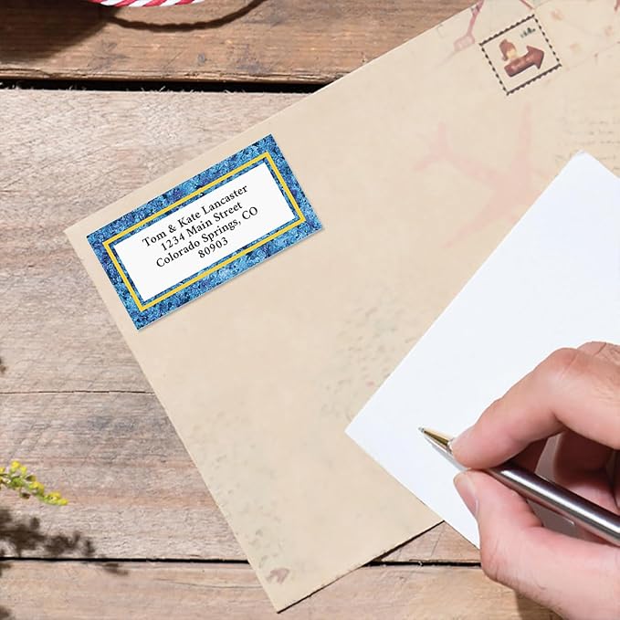 Blue Granite Personalized Border Return Address Labels- Set of 144 1-1/8" x - Image 3