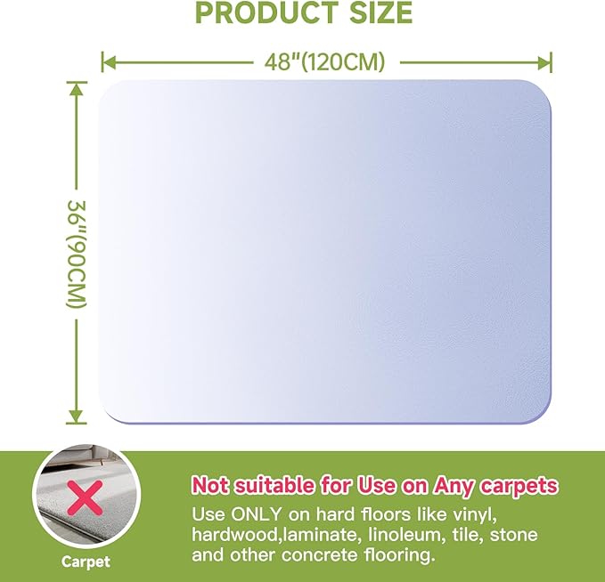 SOONAN Chair Mat for Hardwood Floor, 0.08" Thickness Heavy Duty Computer&Desk - Image 9