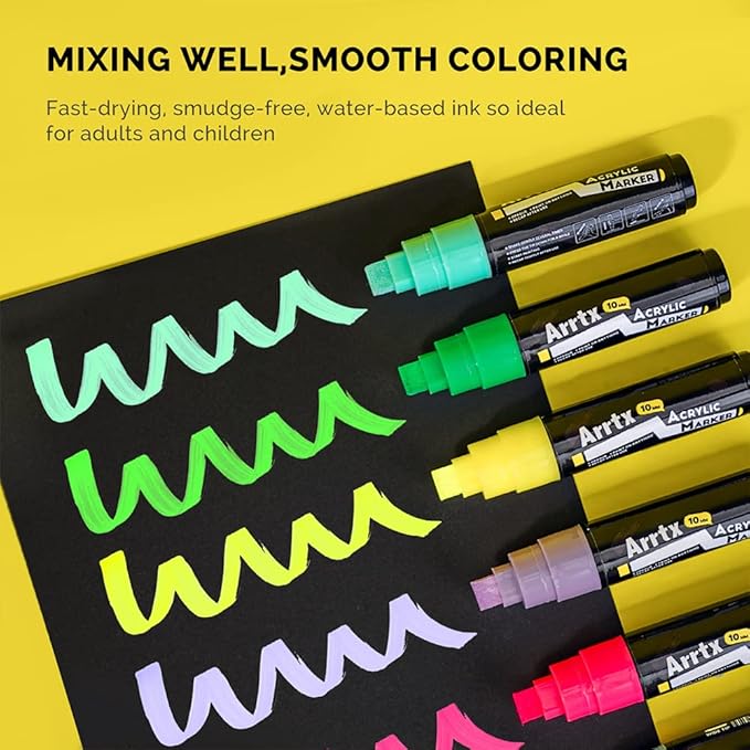Arrtx Acrylic Jumbo Markers 10mm Broad Tips Acrylic Paint Pens - Image 2