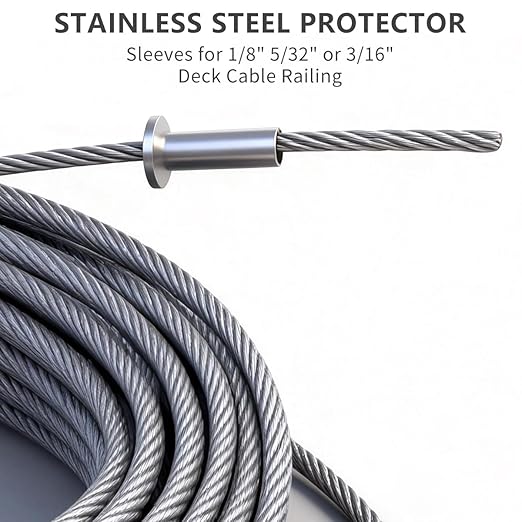 200 Pack Cable Railing Protector Sleeves, T316 Stainless Steel Protective - Image 5