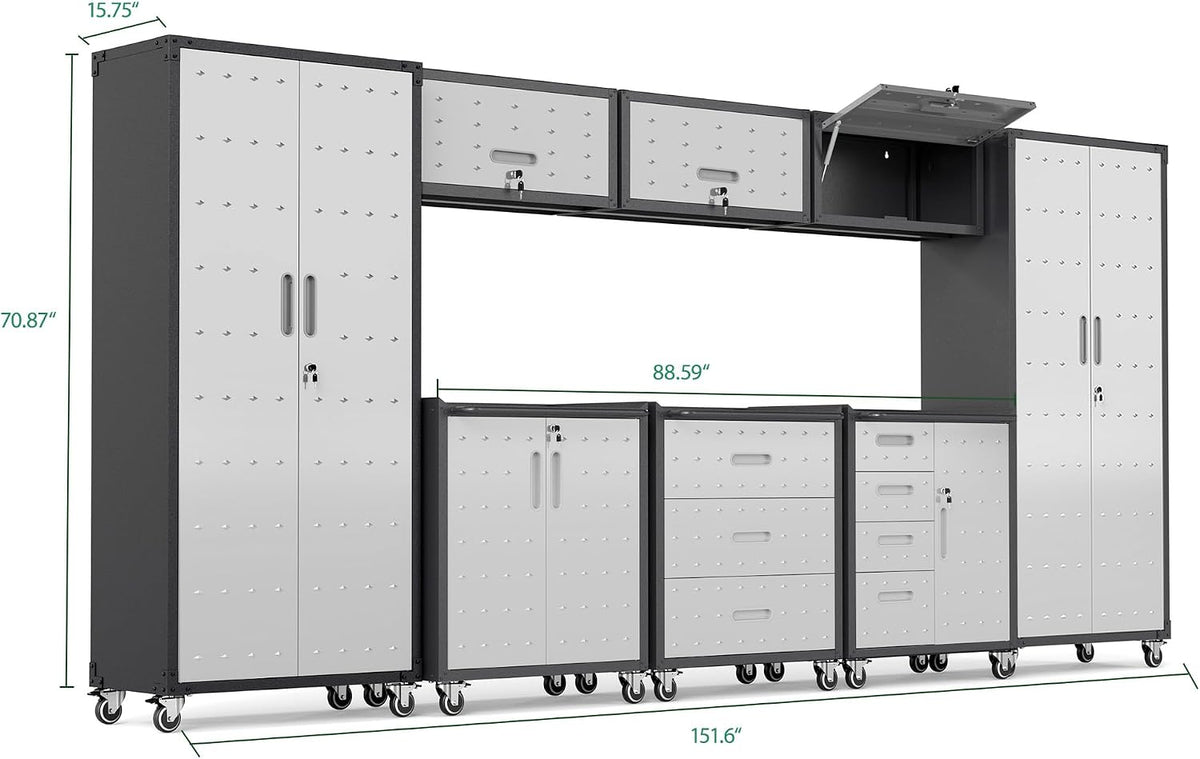 garage cabinet system | heavy duty steel all-in-one shown in use