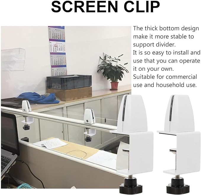 TEHAUX 2pcs Desk Partition Clip Hole Desktop Mount Clamp on Desk Accessories - Image 5