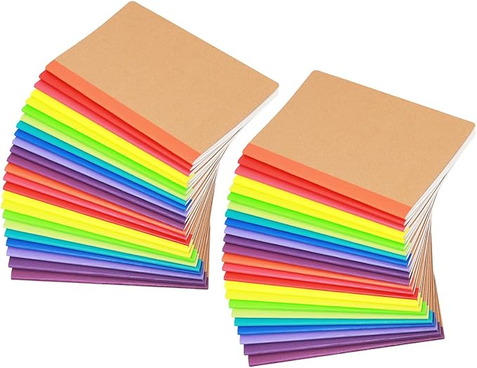 Zegrox A5 Blank Notebook Bulk, 48 pack Kraft Cover Blank Sketch Book Pad Travel by Zegrox