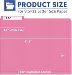 File Folder, PANDRI 120 Pack File Folder, 1/3 Cut Tab, Letter Size, Filing - Image 2