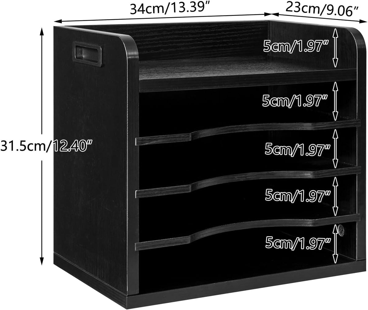 YMYNY Desktop File Organizer with Handle, Document Letter Mail Tray Sorter wi...