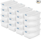 Sterilite 16-Pack Latching Box, Under Bed Storage Bins by Sterilite