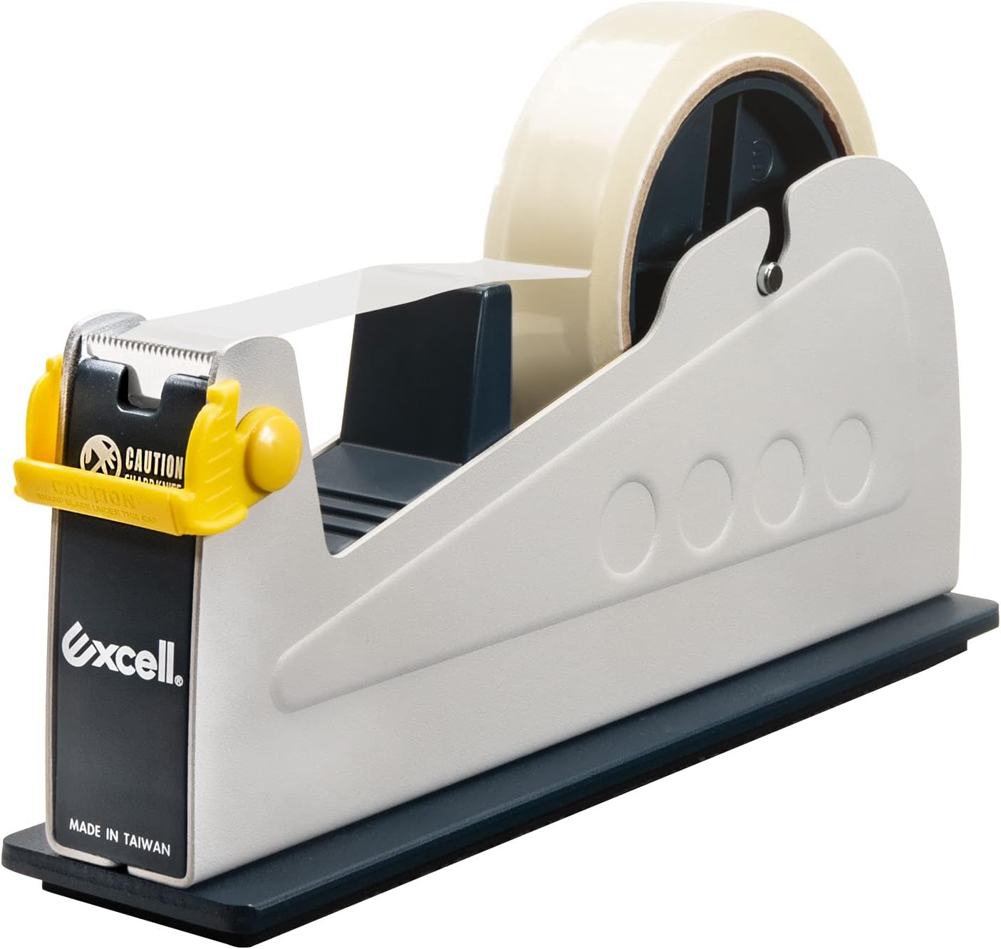 Excell ET-117 Heavy Duty Steel Desk Tape Dispenser 1" Wide 3" Core | With Safety Blade Cover, Desk Top Dispenser for Home,Office, Shop, Retail Store and Warehouse Wrapping Purpose