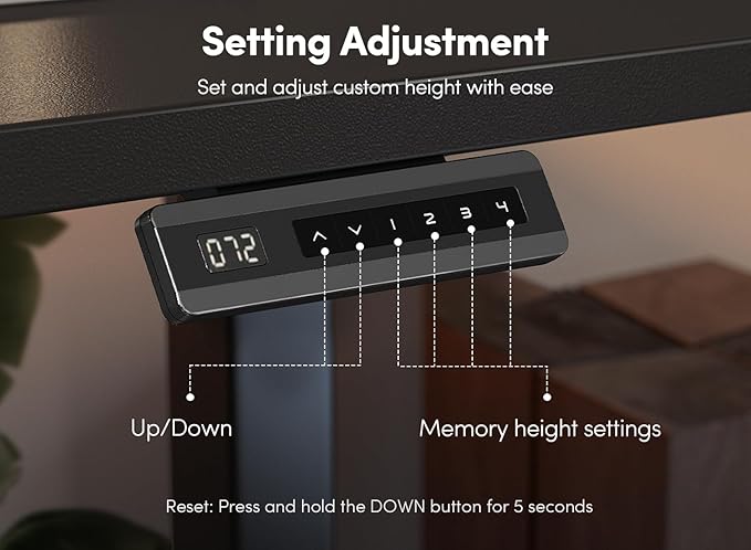 FEZIBO 63 x 28 Inch Deeper Height Adjustable Electric Standing Desk - Image 4