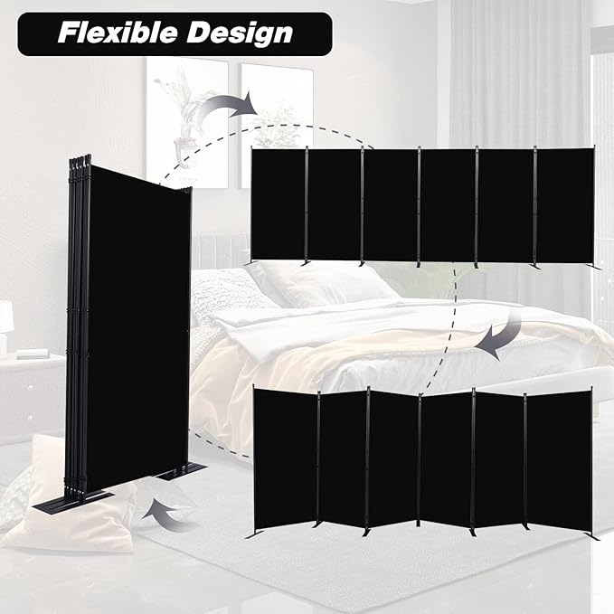 CHOSENM Room Divider, 6 Panel Folding Privacy Screens - Image 5