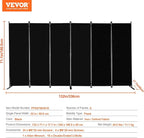 VEVOR Room Divider, 6 Panel Room Divider, Folding Privacy Screen and Portable - Image 7