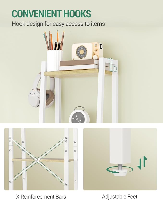Hzuaneri Ladder Shelf, Bookshelf Bookcase, Freestanding Corner Storage Shelve - Image 6