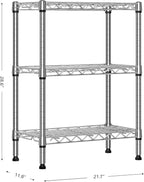 M MZG 750 lbs 3 Tier Shelf Metal Storage Shelves Wire Rack Closet Organizers - Image 3