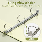 SUNEE 3 Ring Binder 1 Inch 1 Pack, Light Yellow - Image 3
