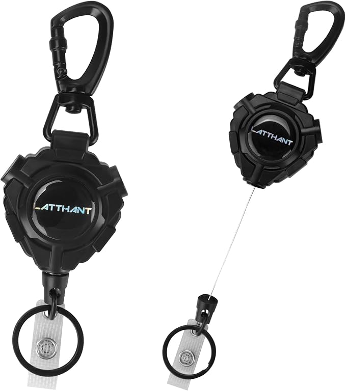 LATTHANT Badge Holder Retractable Clip, Heavy Duty Retractable Keychain by Unknown