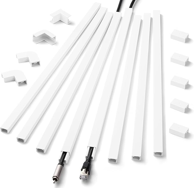 Cord Hider Wall for One Cord, 136in Cord Covers for Wires on Wall, Easy Install by ZhiYo
