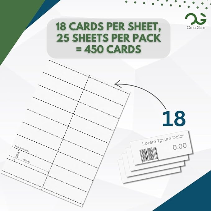 OfficeGear Shelf Edge Barcode Price Ticket Labels 18-up 30x105mm Custom - Image 3