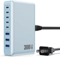 USB C Charger 300W USB C Charger Block, 8-Ports GaN IV Fast Charging Station Hub by GKUTW