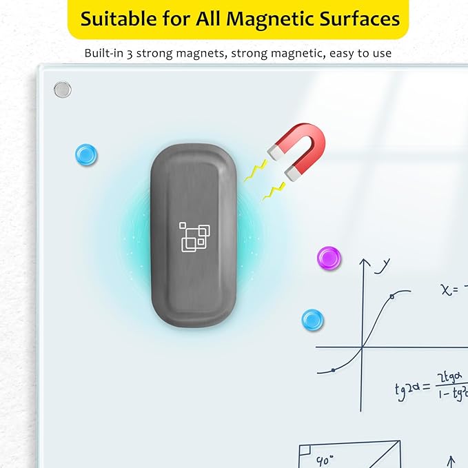 maxtek Magnetic Dry Erase Eraser, Glass Board Erasers, 1 Pack, Glass Board - Image 3