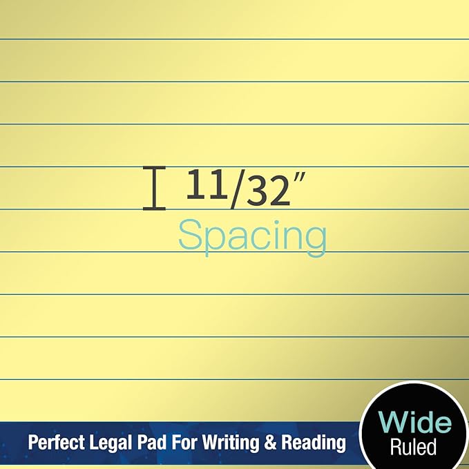 Woodlake Legal Pads 8.5 "x 11" – 6‑Pack, Wide Ruled, Premium Yellow Paper Pad - Image 6