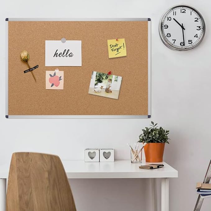 VIZ-PRO Cork Notice Board, 18 X 12 Inches, Cork Bulletin Board - Image 6