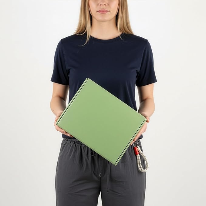 PHAREGE 12x9x4 inch Gift Shipping Boxes Bulk 6 Pack Green, Tab Lock Tuck Top - Image 4
