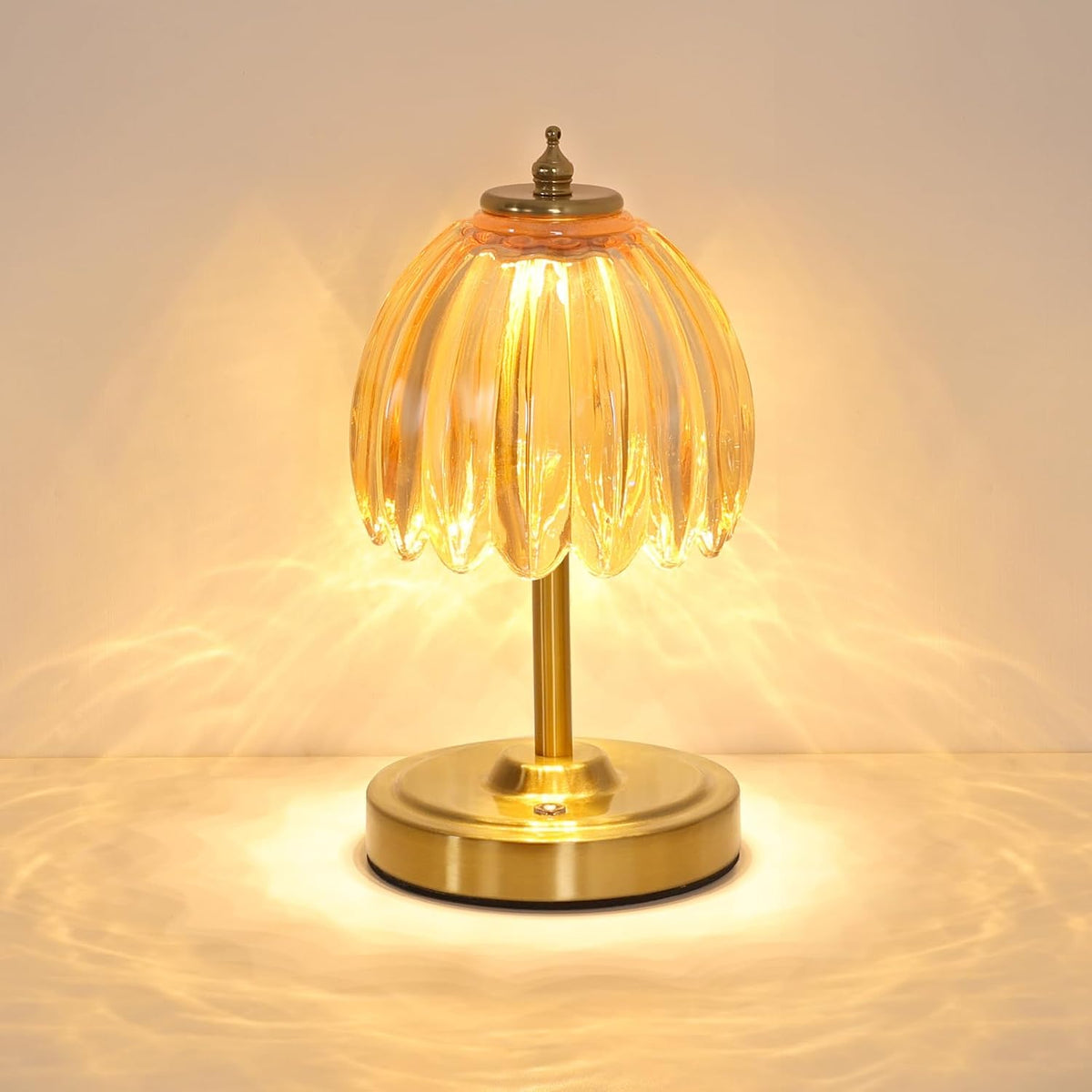 Shenmoyl Tulip Small Table Lamp, 5200mAh Cordless Touch Control Mini Table La...