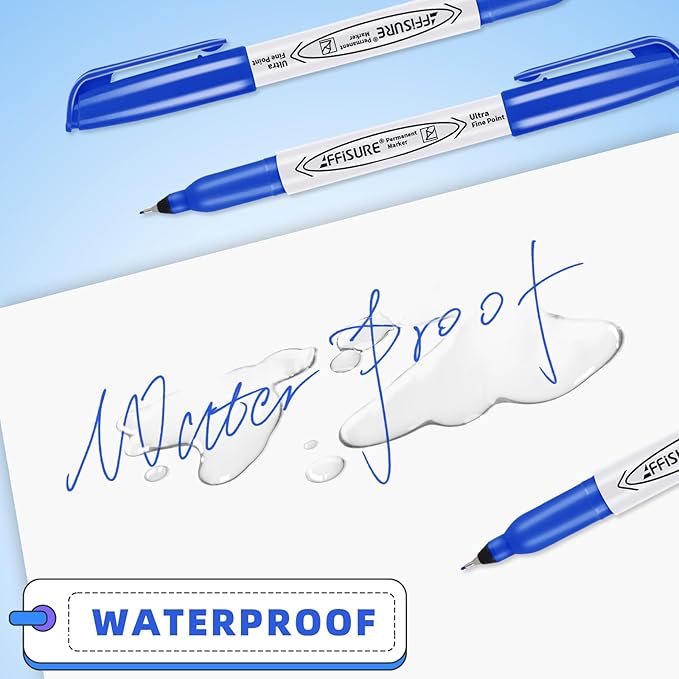 Blue Ultra Fine Point Permanent Markers, 18 Pack, 0.4 mm, Precision Extra Fine - Image 5
