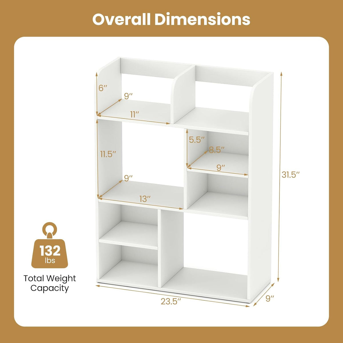 Tangkula Desktop Bookshelf, 5-Tier Desktop Display Rack with 4 Open Shelves &...