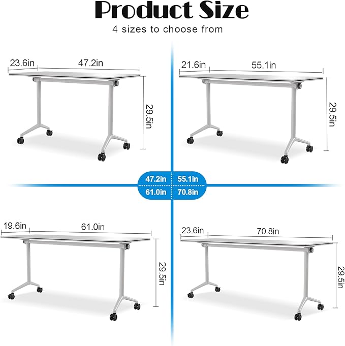 Conference Table Flip Top Mobile Conference Room Tables, Folding Conference - Image 2