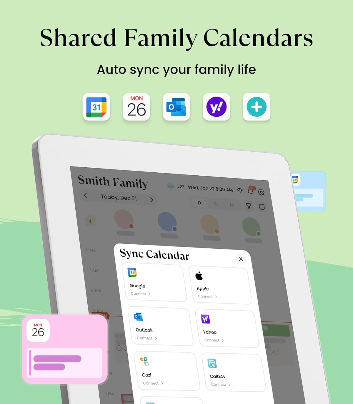 Cozyla Calendar Neo-15.6" Smart Digital Calendar Wall Touch Screen ＆ Desk
