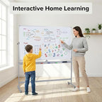 DexBoard Large Double Sided Whiteboard 72x40 inches on Wheels, Height - Image 4