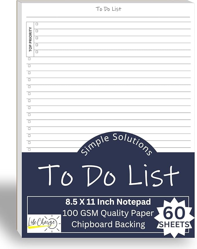 TO DO List Planner Notepad, 60 Page Planning Pad. Undated ToDo Checklist - Image 2