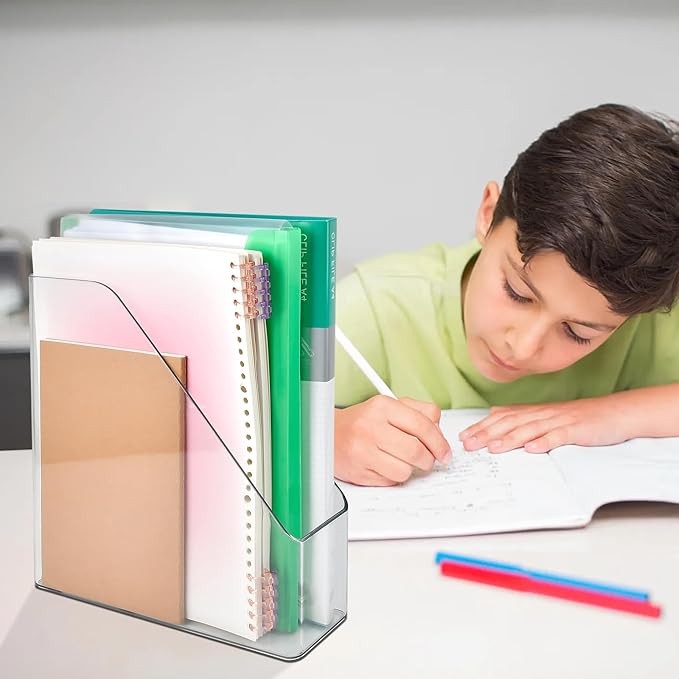 Akamino 2 Pack Acrylic Magazine File Holder, A4 Vertical File Organizer - Image 5