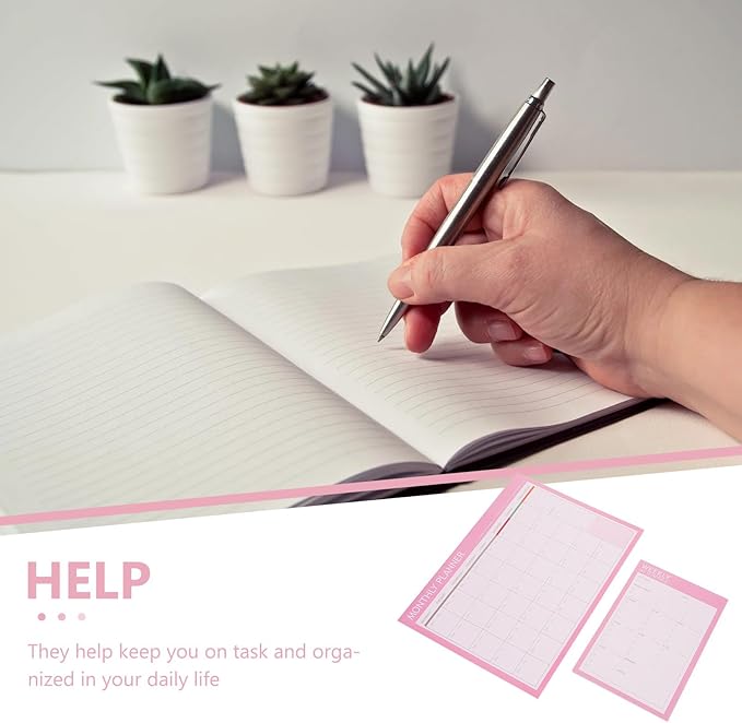 Didiseaon 2pcs Weekly and Monthly Schedule Notepad Undated Planner - Image 5