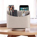 PUSU Leather 360°Rotatable Remote Control Holder, Nightstand TV Remote Caddy - Image 4