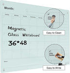 Magnetic Glass Dry Erase Board Calendar- White Board 48 x 36 Inch Wall Mounted - Image 2
