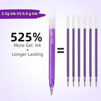 CAISEXILE 12 Purple Glitter Gel Pens Set, 1.0 mm Fine Point - Image 2