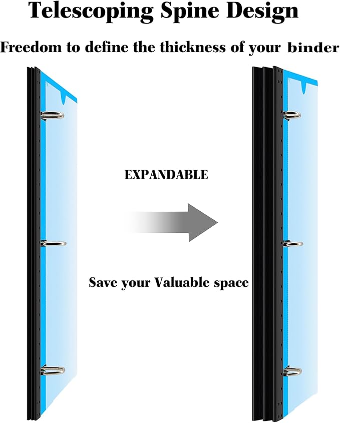 INFUN 1 Inch Telescoping 3 Ring Binder - Image 2