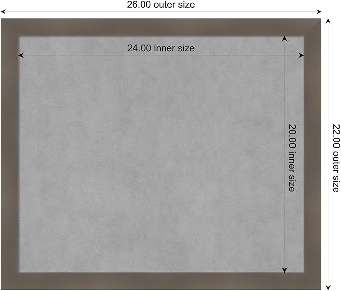 Amanti Art Grey Framed Magnetic Board 22x26 Medium Vision Board - Image 3